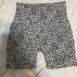 John Galt Brandy Melville leopard print blue biker shorts one-size-fits-all